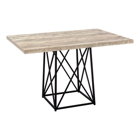 Monarch Specialties Dining Table - 36"X 48" / Taupe Reclaimed Wood-Look/Black I 1109